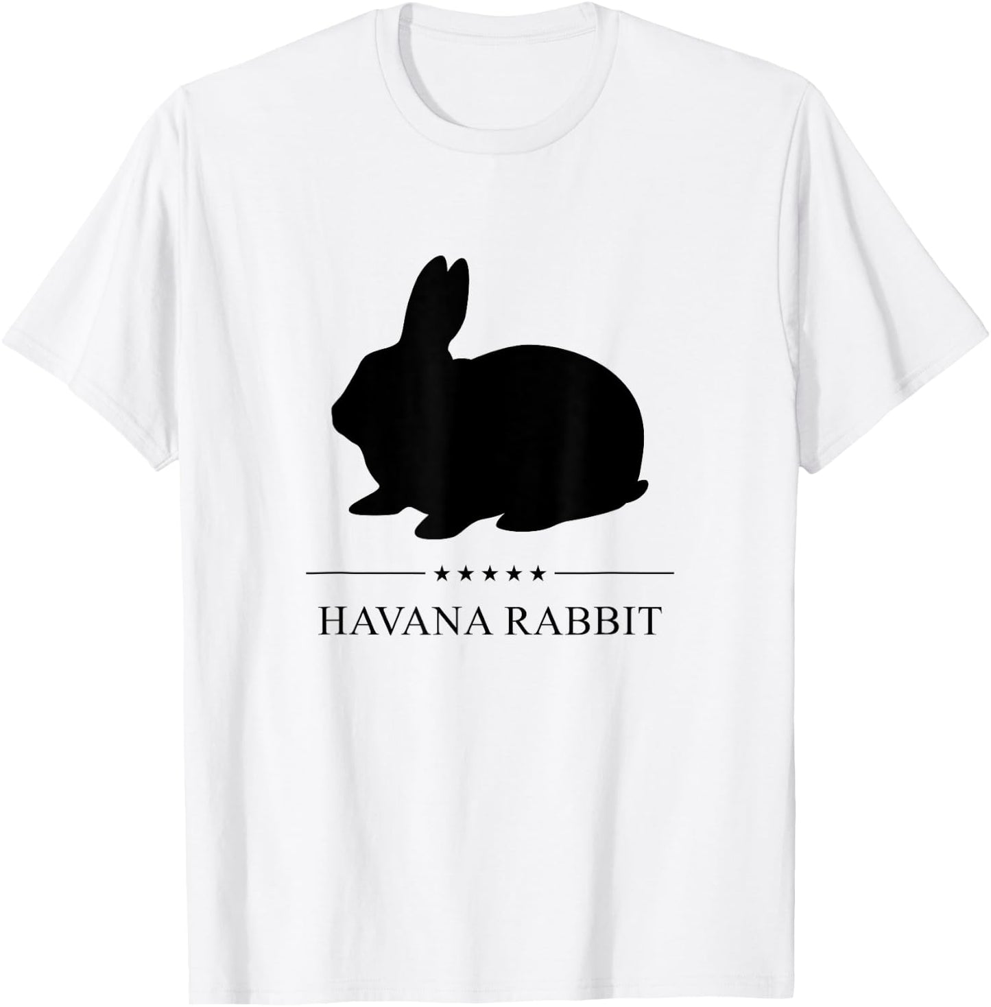 Havana Rabbit Black Silhouette T-Shirt - T-Shirt | White