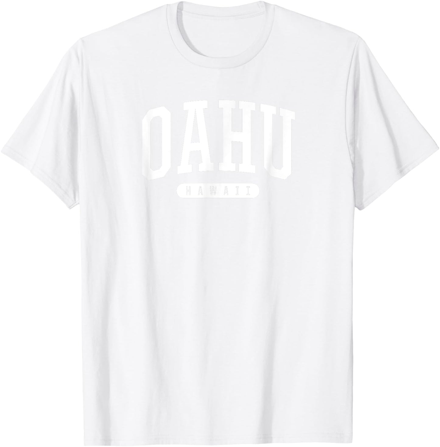 College Style Oahu Hawaii Souvenir Gift T-Shirt - T-Shirt | White