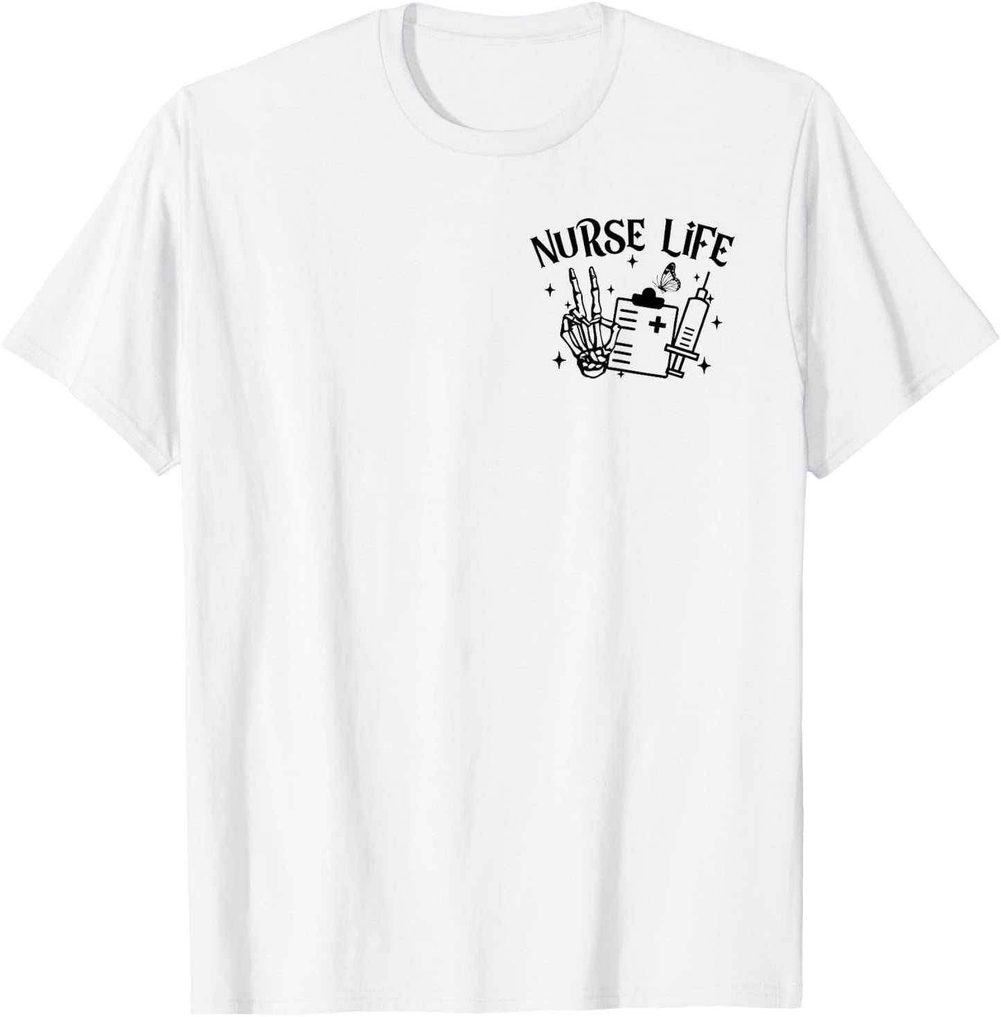 Some Days I Rock It Some Days It Rock Me Skeleton Nurse Life T-Shirt - T-Shirt | White