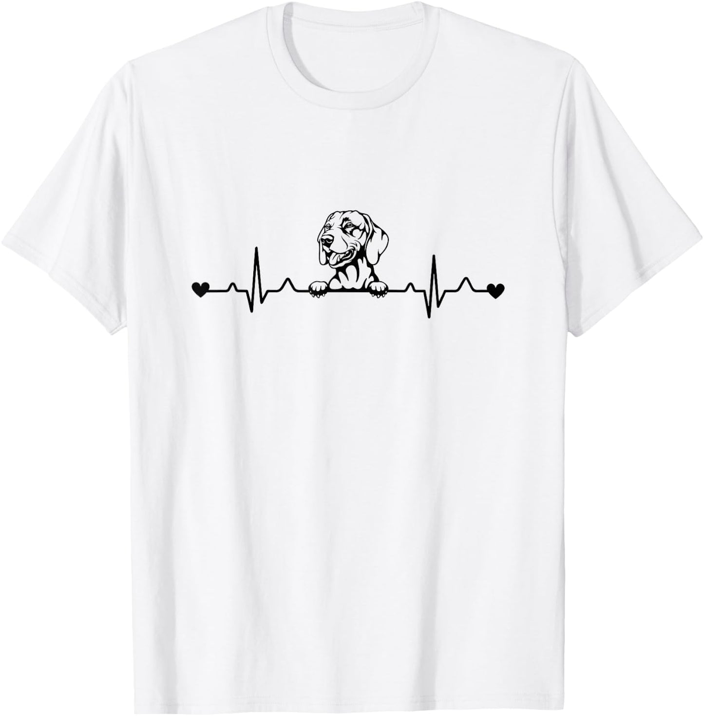 Cute Viszla Dog Heartbeat Pulse ECG Women Girls Kids T-Shirt - T-Shirt | White