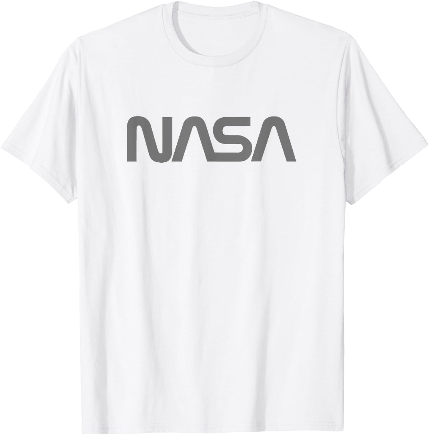 Officially Licensed NASA Worm Logo Gray Space Gift T-Shirt - T-Shirt | White