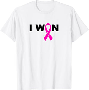 I WON Pink Ribbon for Breast Cancer Awareness Shirt T-Shirt - T-Shirt | White
