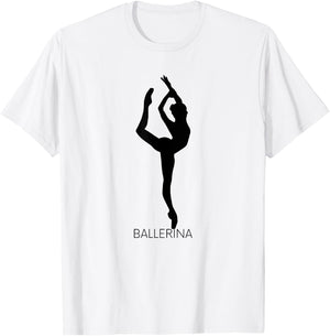 Ballerina Ballet Dance Team Adult Dancer Art Black T-Shirt - T-Shirt | White