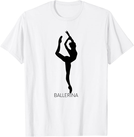 Ballerina Ballet Dance Team Adult Dancer Art Black T-Shirt - T-Shirt | White