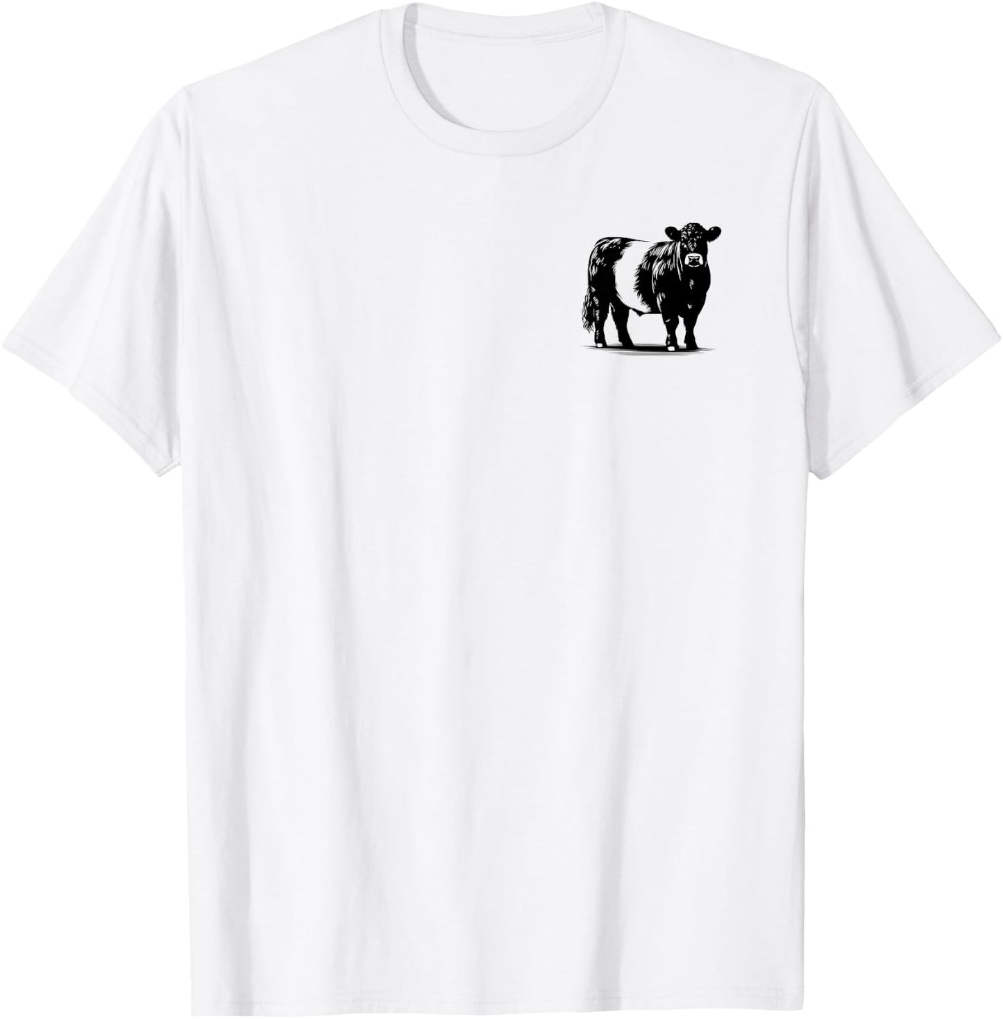 Cow Farmer Breeder - Monochromatic Belted Galloway Cattle T-Shirt - T-Shirt | White