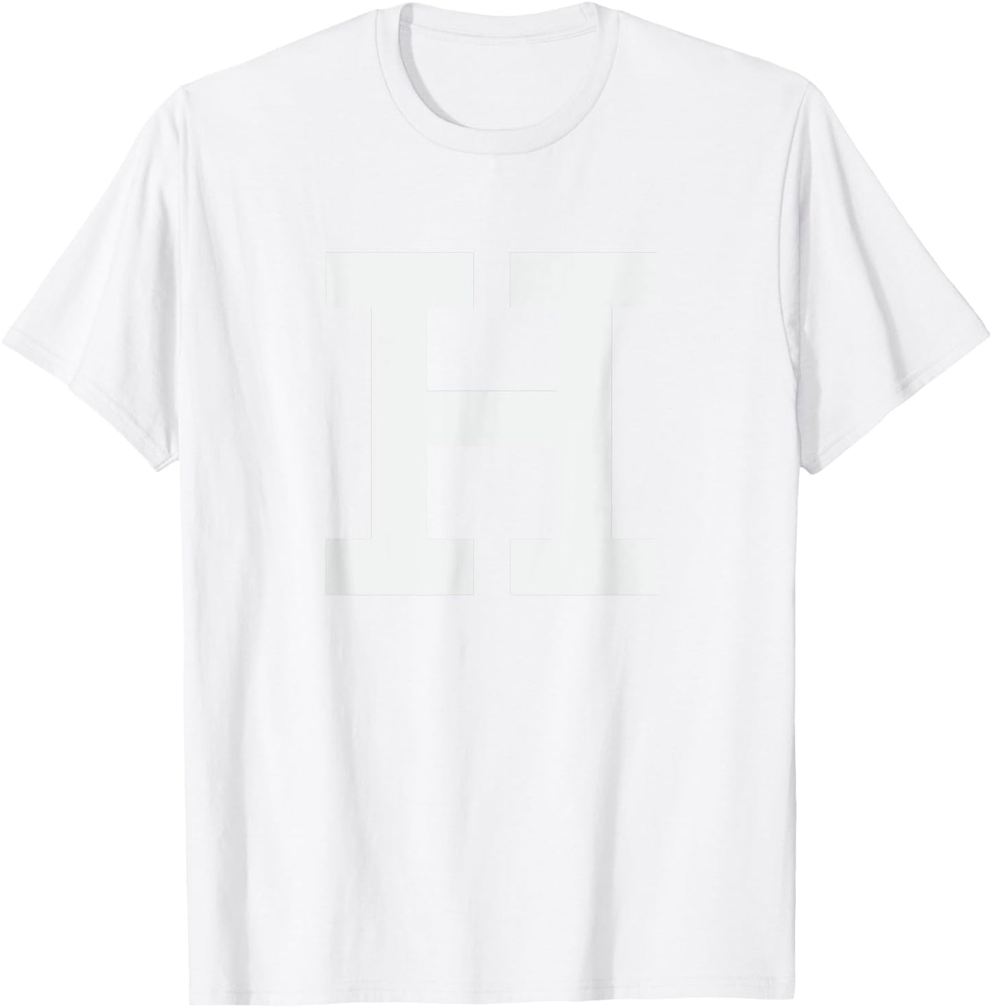 Letter H Shirt Upper Case Character DIY Costume Shirt T-Shirt - T-Shirt | White