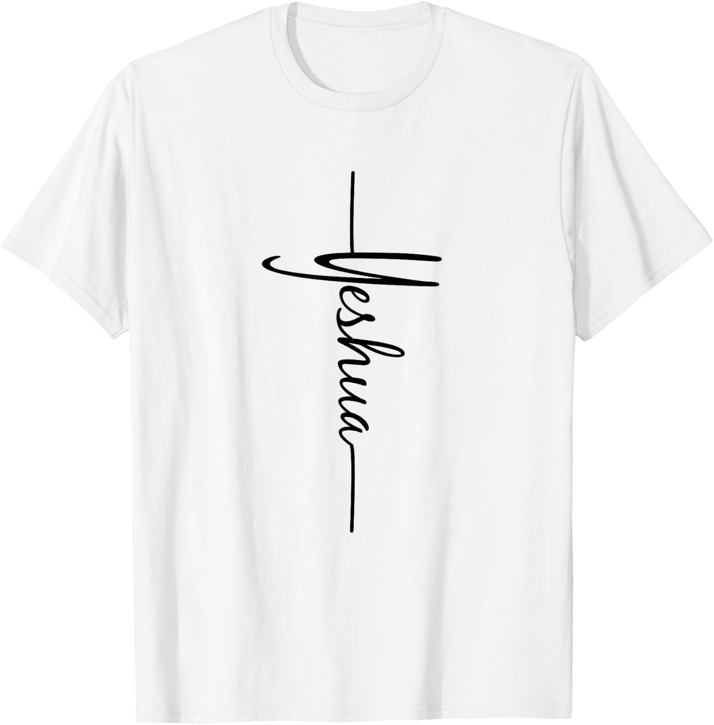Christian Faith Cross Script - Yeshua T-Shirt - T-Shirt | White