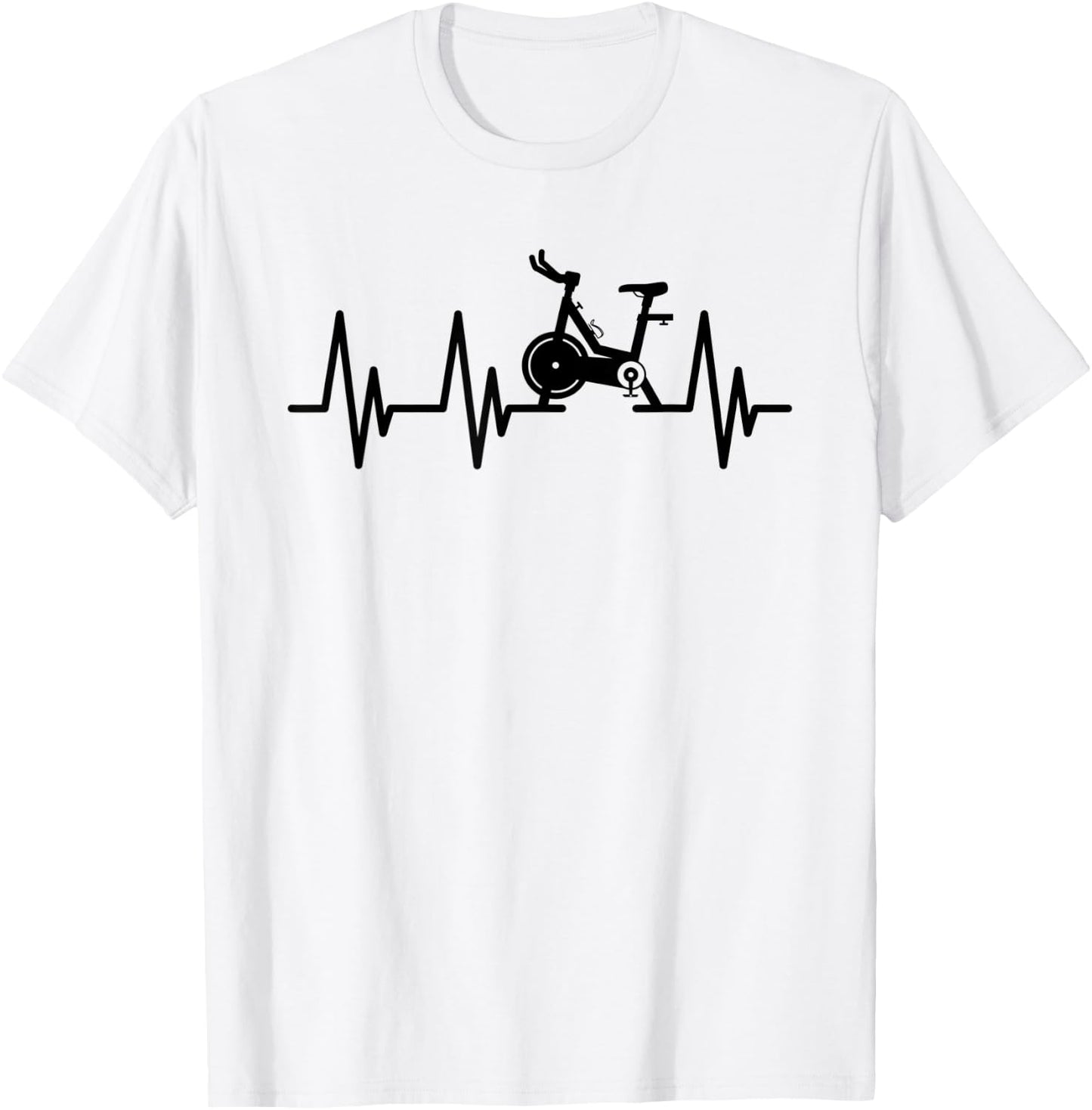 Love Spin Heartbeat Funny Gym Workout Fitness Spinning Class T-Shirt - T-Shirt | White