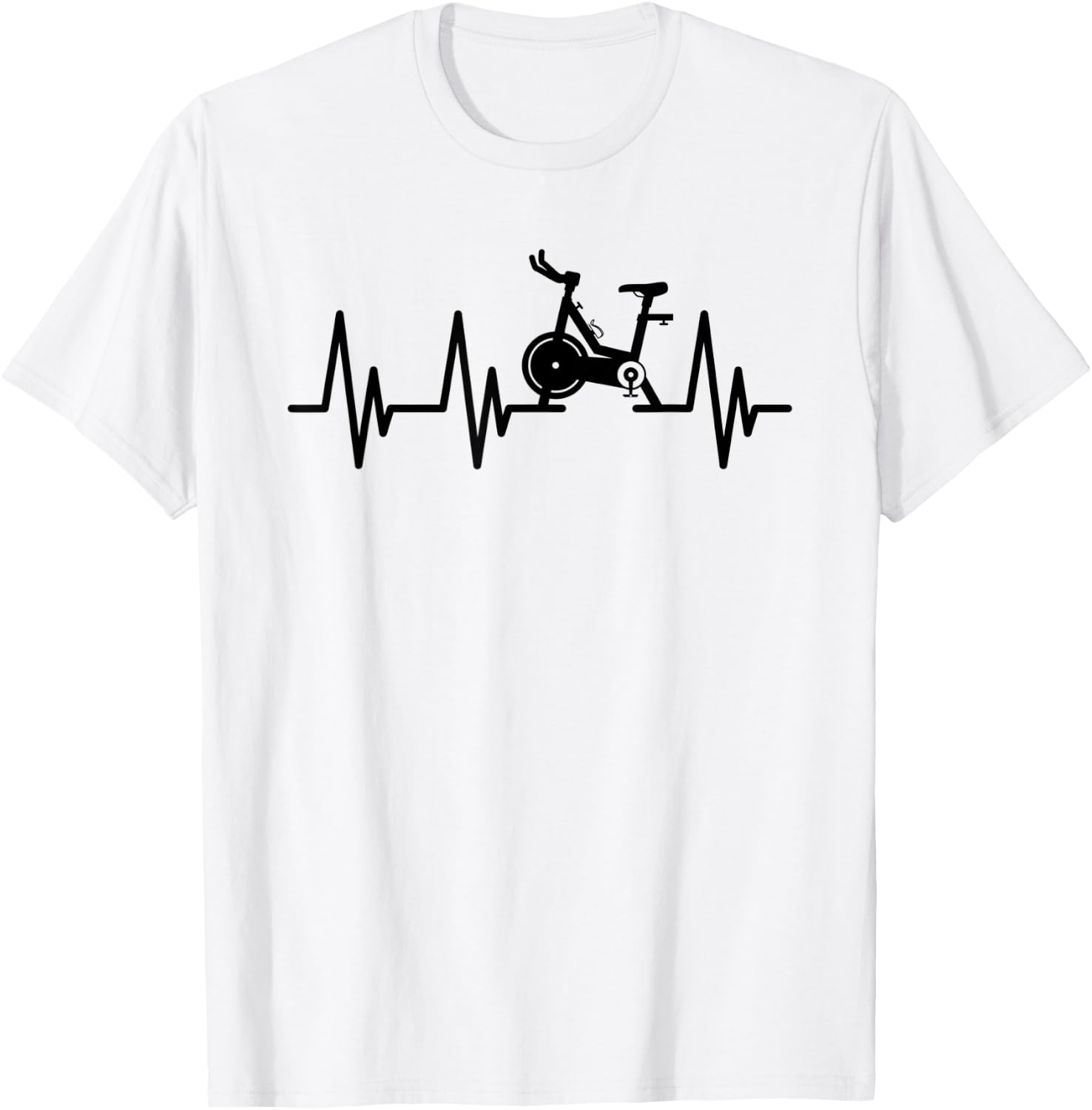 Love Spin Heartbeat Funny Gym Workout Fitness Spinning Class T-Shirt - T-Shirt | White