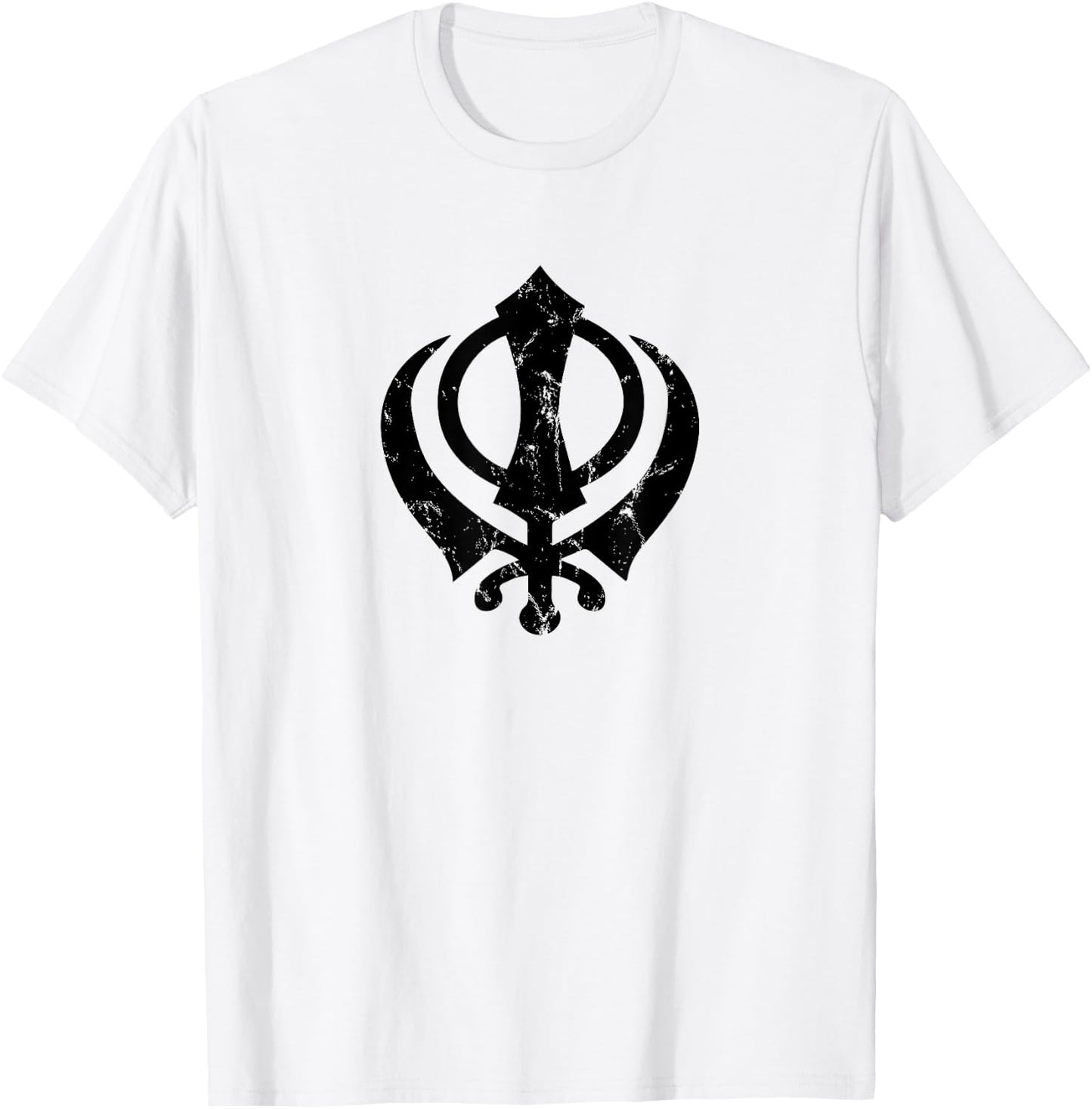 Khanda Sikh Symbol Chakkar Kirpans Chakra Sikhism Sign T-Shirt - T-Shirt | White