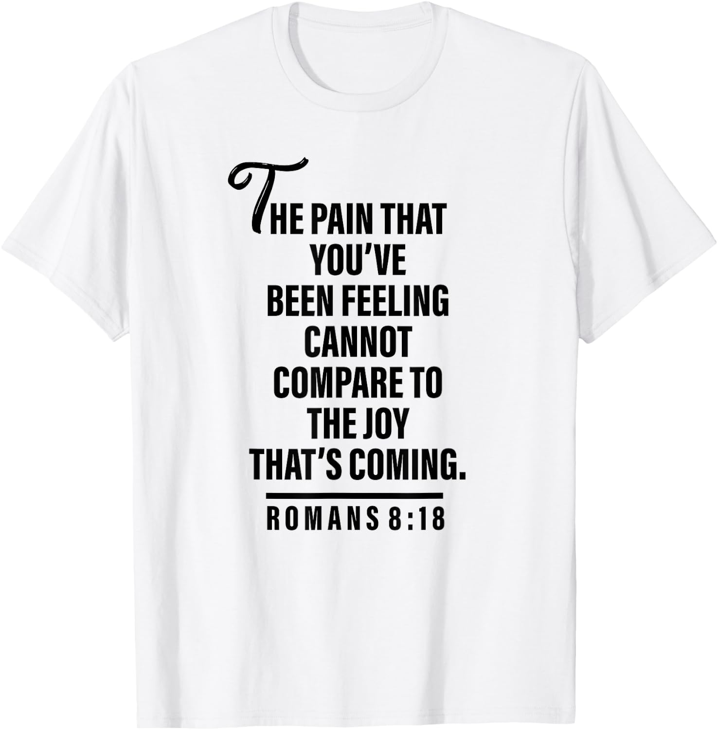 Joy Is Coming Romans 8:18 - Christian and Men T-Shirt - T-Shirt | White