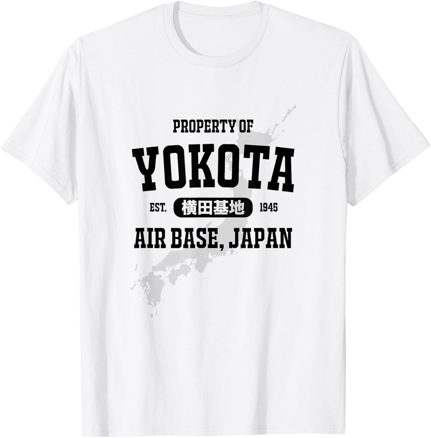 Military : Property of Yokota Air Base (Black) T-Shirt - T-Shirt | White