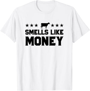 Smells Like Money Retro 90s Dairy Farm Gift Shirt T-Shirt - T-Shirt | White