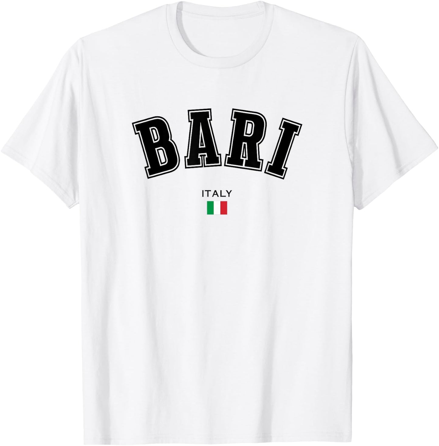 Bari Italian Flag Souvenir Italy Travel City Trip T-Shirt - T-Shirt | White