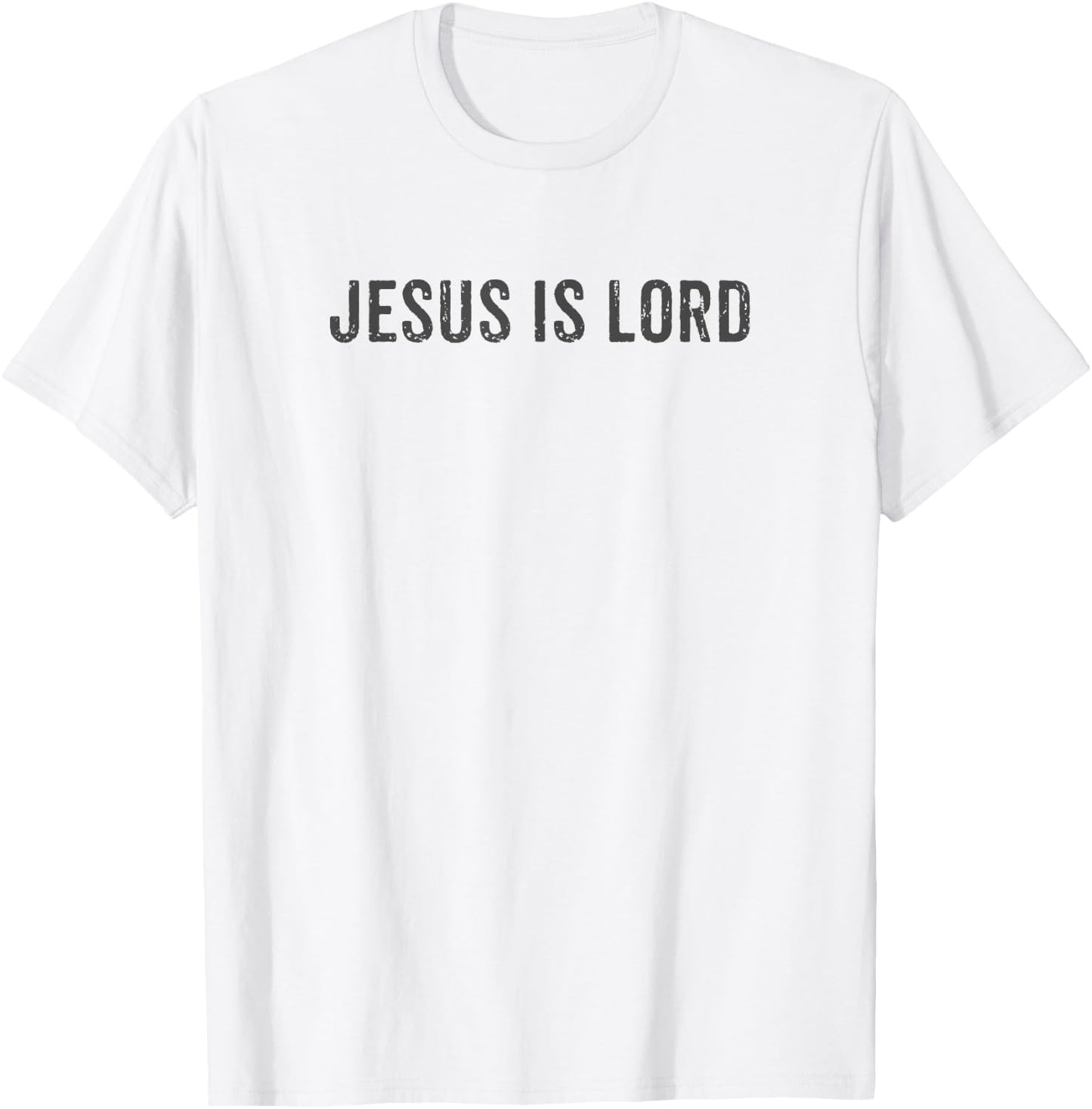 Jesus Is Lord Christian Religious Vintage Distressed Design T-Shirt - T-Shirt | White