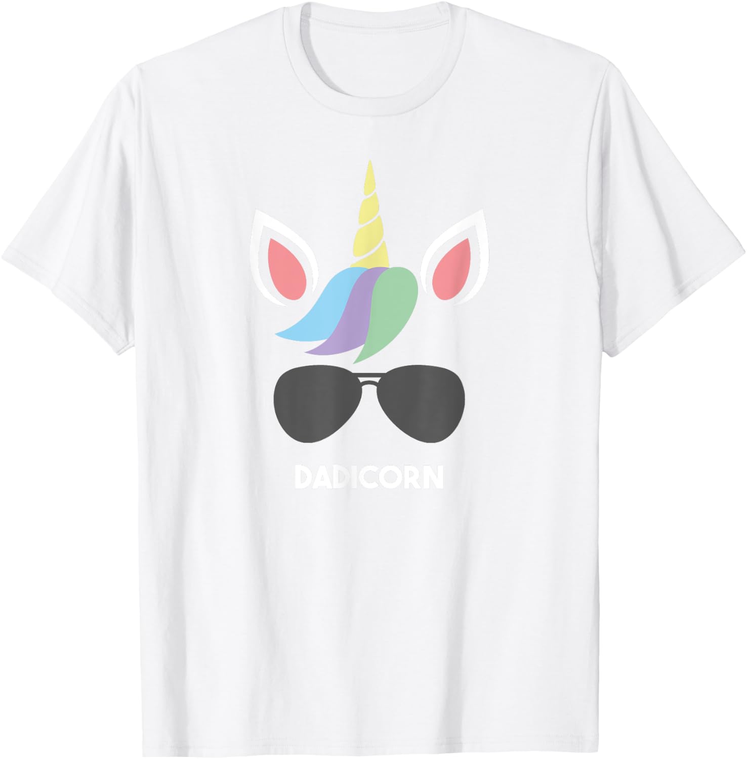 Dadicorn Shirt Funny Unicorn Best Dad Father's Day Gift T-Shirt - T-Shirt | White