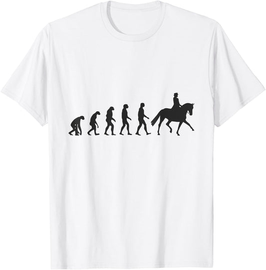 Dressage Horse Equitation Evolution T-Shirt - T-Shirt | White