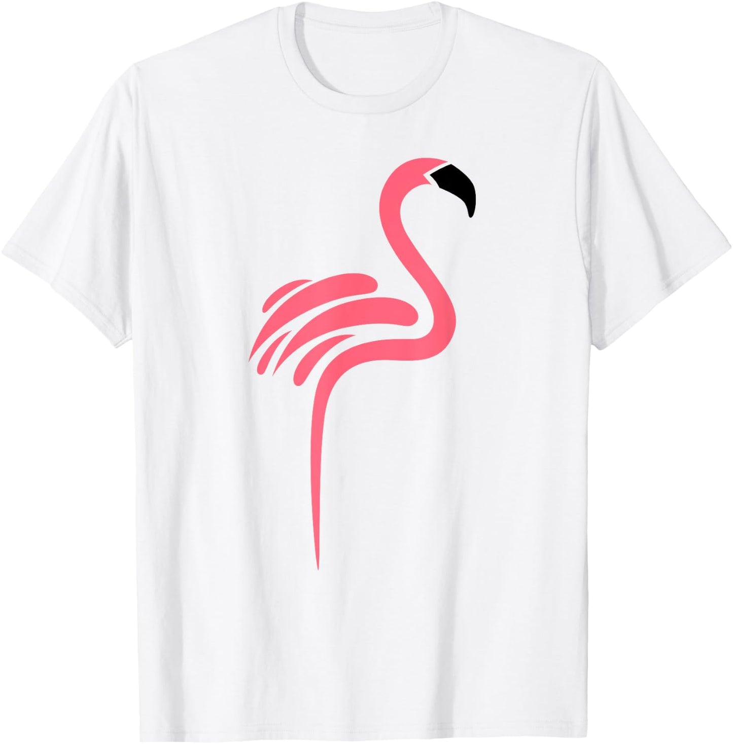 Flamingo Logo Style Cool Graphic T-Shirt - T-Shirt | White
