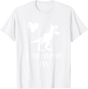 Birthdaysaurus Shirt Funny Rex Dinosaur Birthday Gift Dinos T-Shirt - T-Shirt | White
