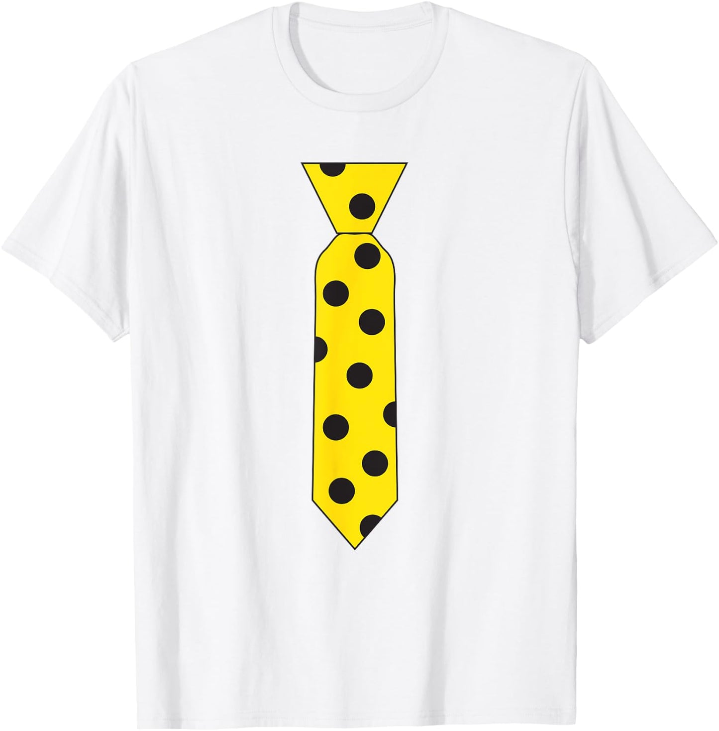 Yellow Black Polka Dot Tie Novelty Costume Necktie T Shirt T-Shirt - T-Shirt | White