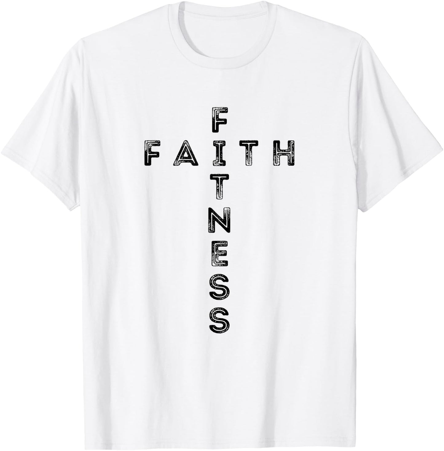 Faith Fitness Cross T-Shirt - T-Shirt | White