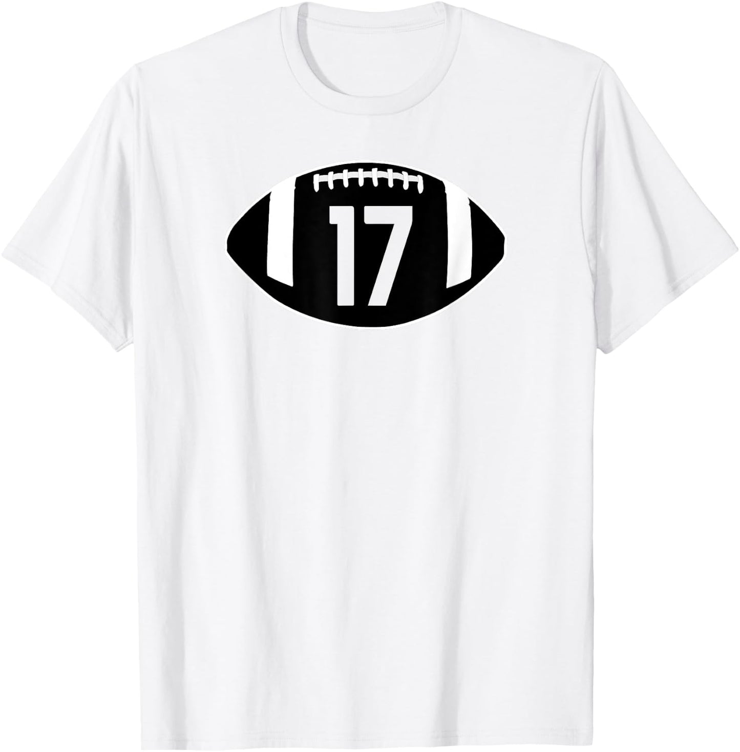 Football Jersey Number 17 Jersey Art-Player Number T-Shirt - T-Shirt | White