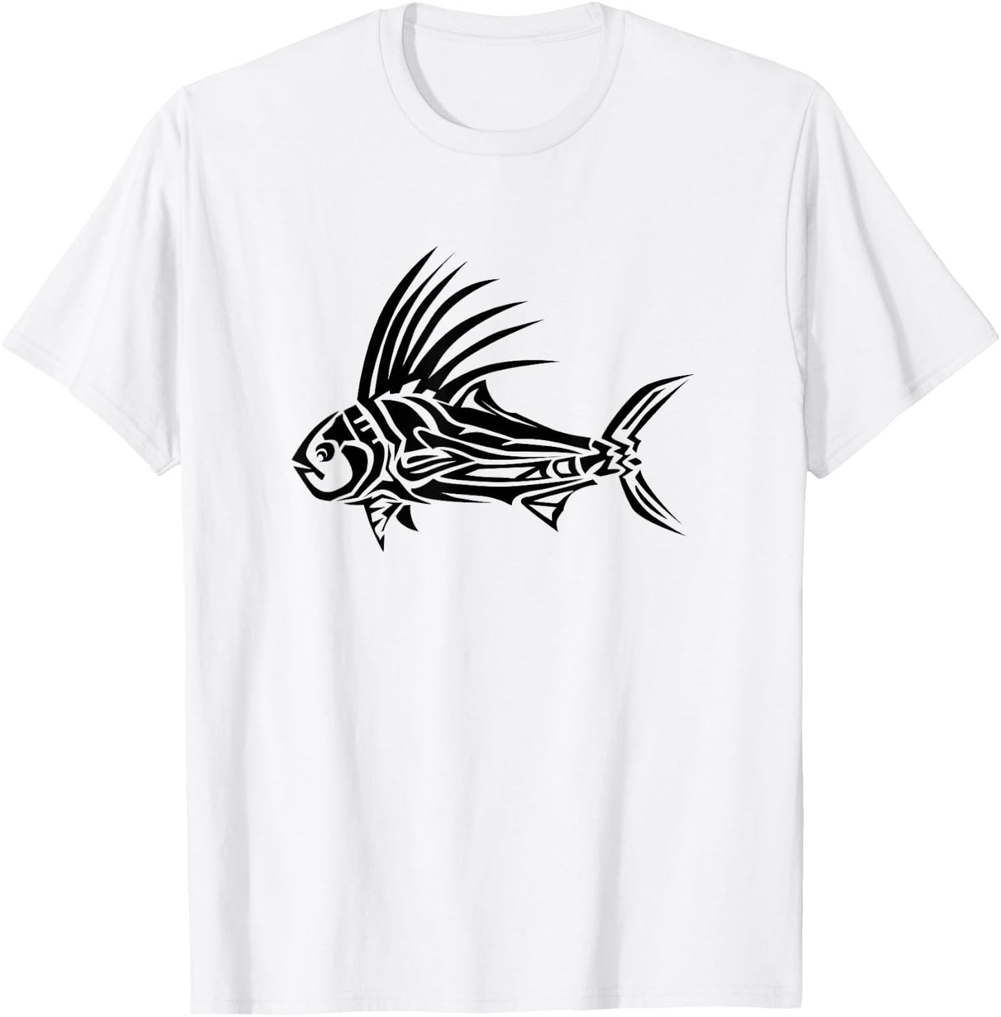 Roosterfish Shirt - Cool Rooster Fish Tribal Design T-Shirt - T-Shirt | White