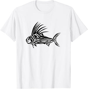 Roosterfish Shirt - Cool Rooster Fish Tribal Design T-Shirt - T-Shirt | White