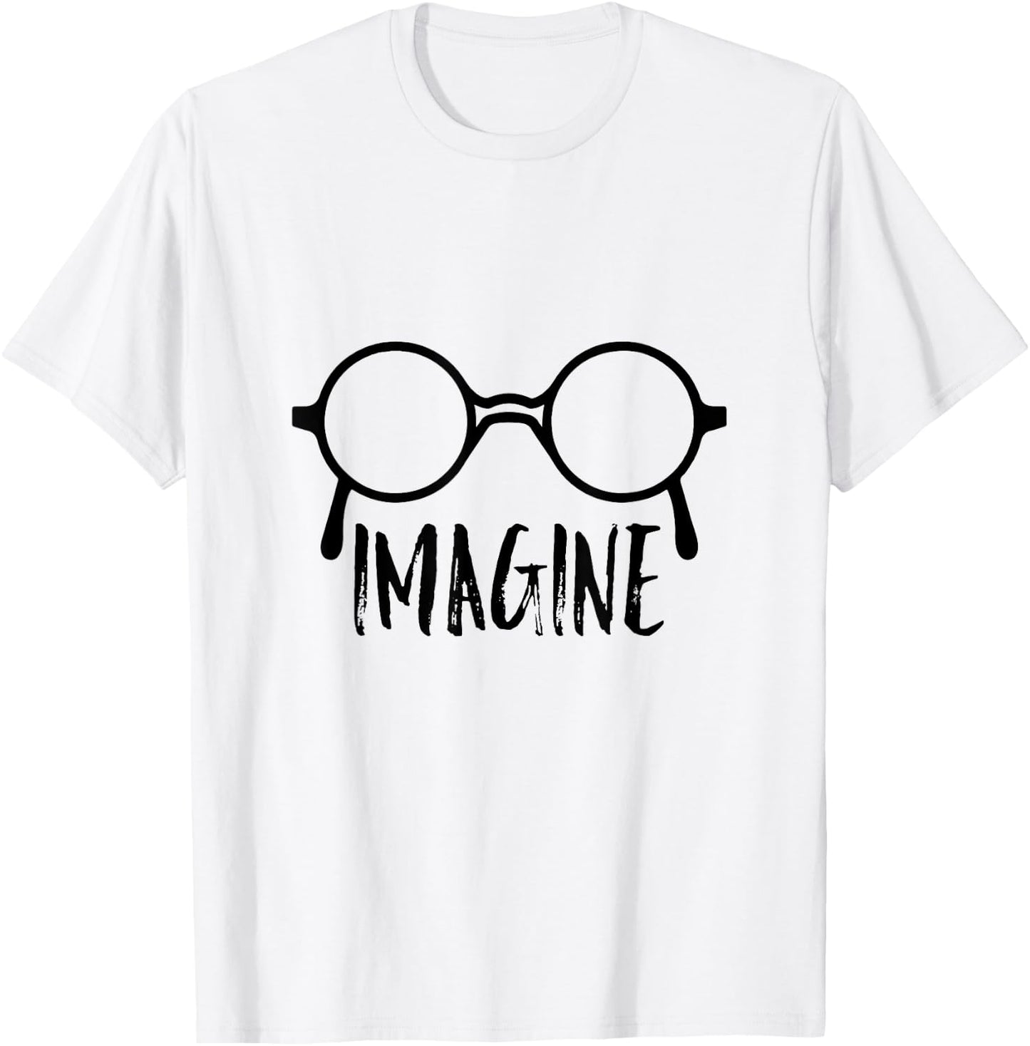 IMAGINE - round glasses 1980s 1970s 1960s T-Shirt - T-Shirt | White