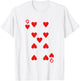 Nine Of Hearts Deck Of Cards Playing Cards Halloween Poker T-Shirt - T-Shirt | White