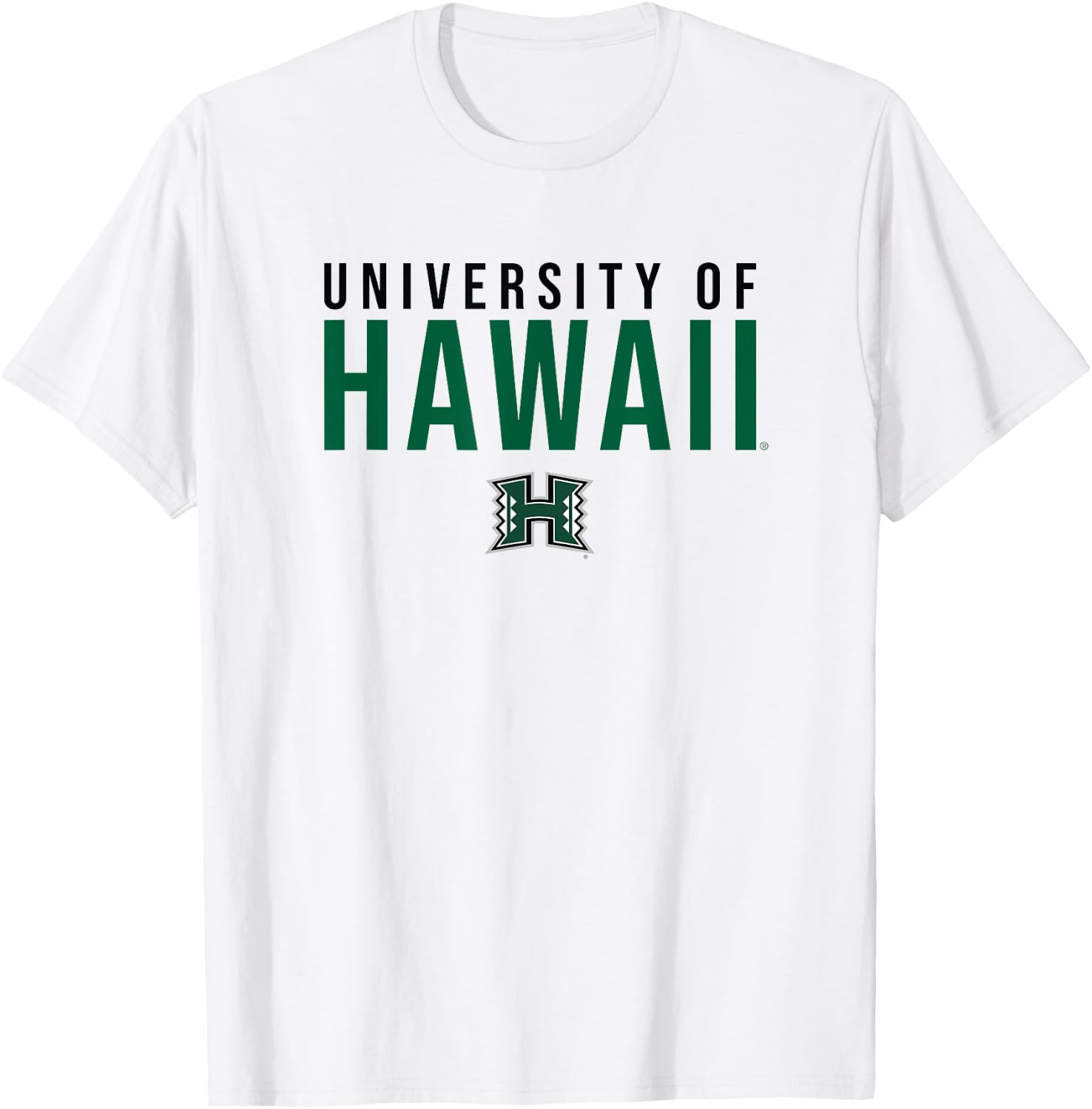 University of Hawaii Rainbow Warriors Stacked T-Shirt - T-Shirt | White