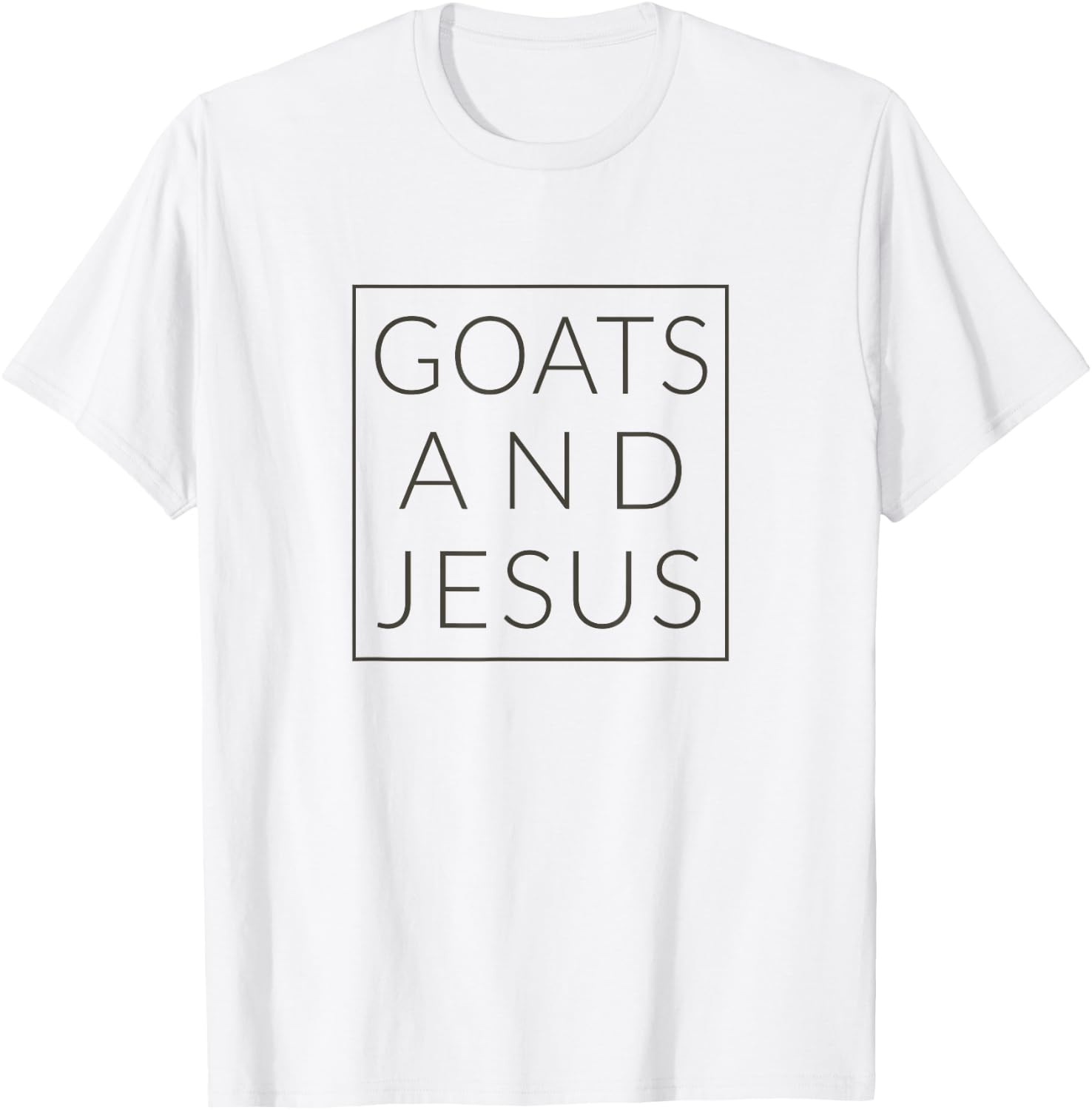Goats and Jesus, Christian Minimal Fun Animal T-Shirt - T-Shirt | White