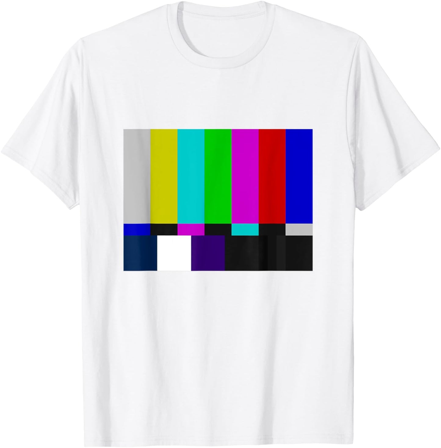 TV Test pattern like test card pal ntsc T-Shirt - T-Shirt | White