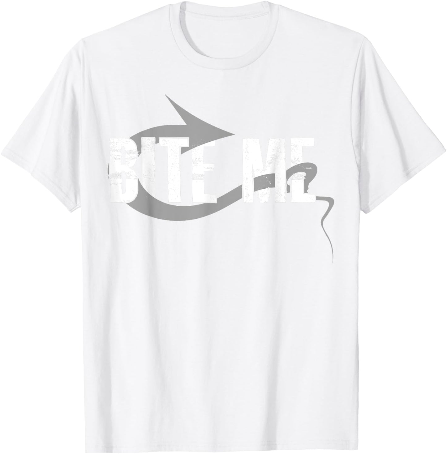 Bite Me Fishing Bait Hook - Funny Fisherman Gift T-Shirt - T-Shirt | White