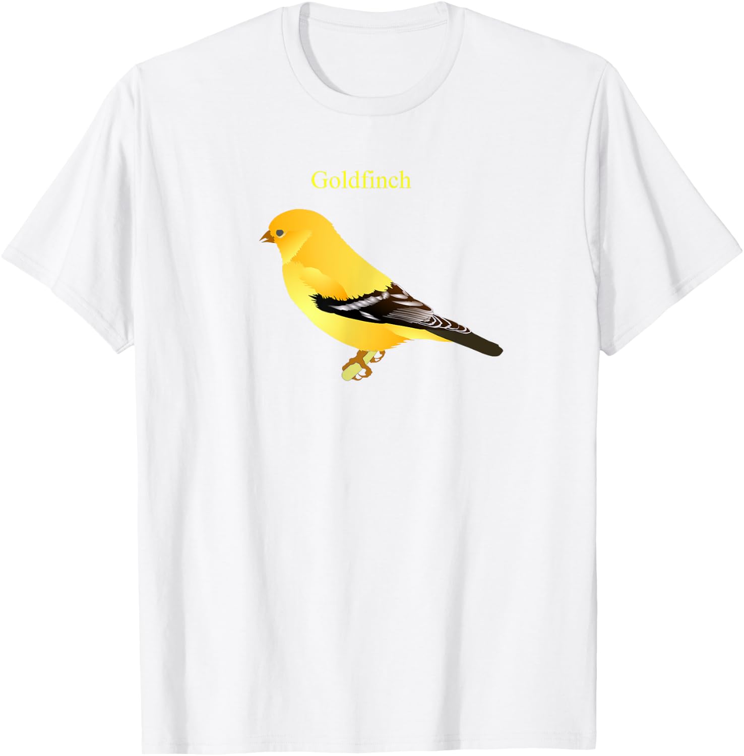 Goldfinch Songbird Cute Yellow Bird Art T-Shirt - T-Shirt | White