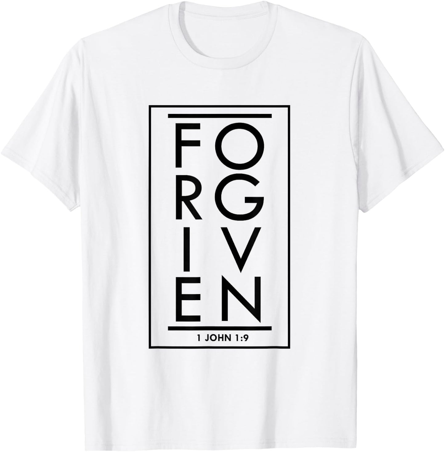 Forgiven 1 John 1:9 Bible Scripture Verse Christian T-Shirt - T-Shirt | White