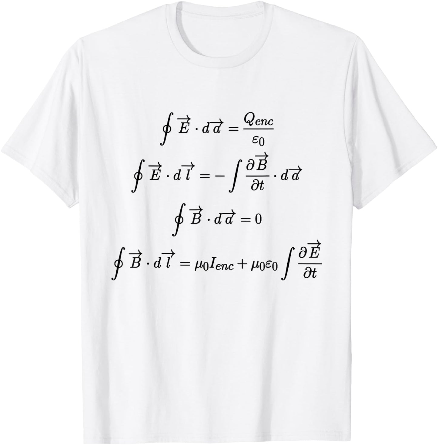 Maxwell's Equations Integral Form Science and Math T Shirts T-Shirt - T-Shirt | White