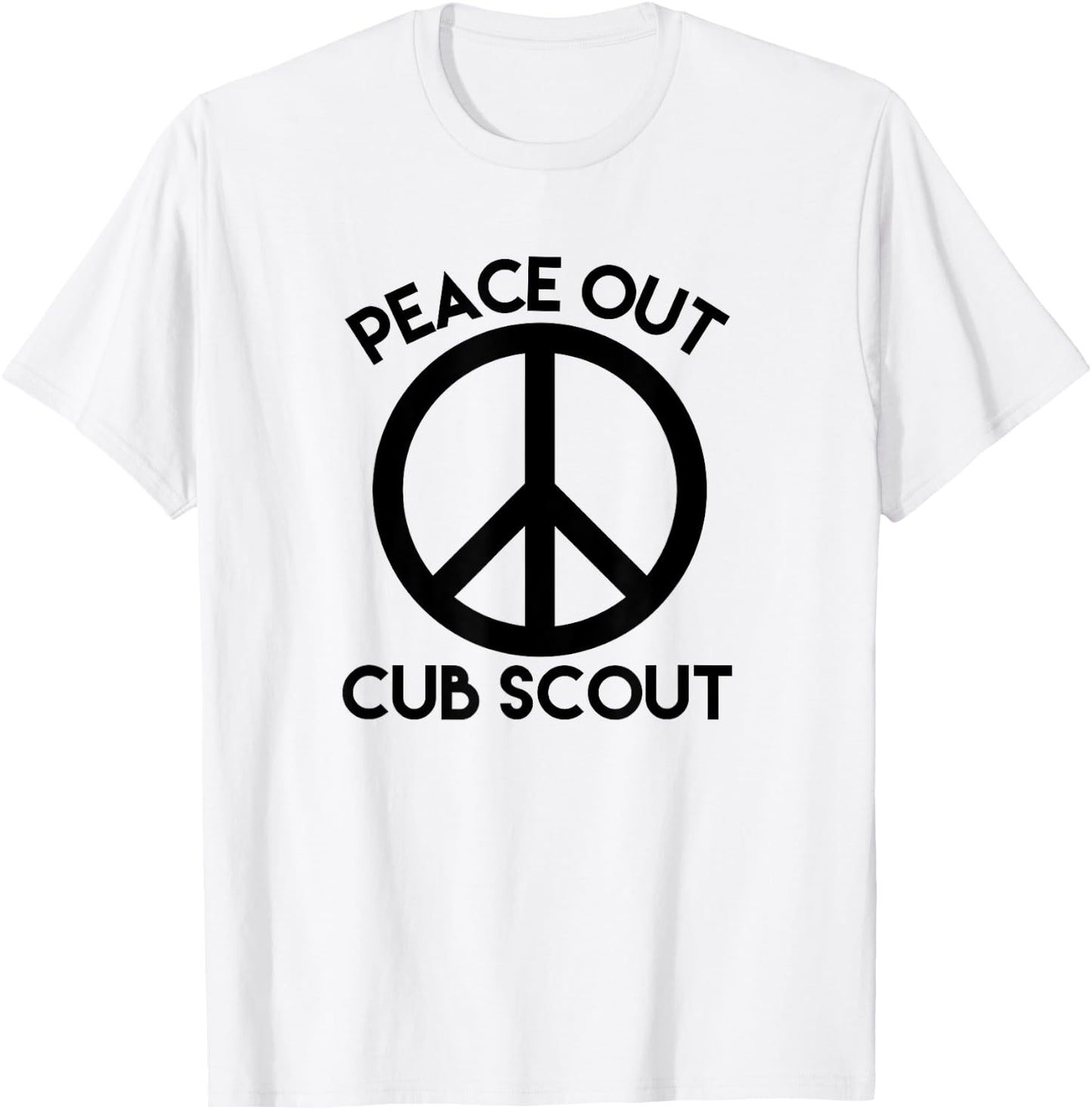 Peace Out Cub Scout T Shirt Funny Good Bye Saying T-Shirt - T-Shirt | White