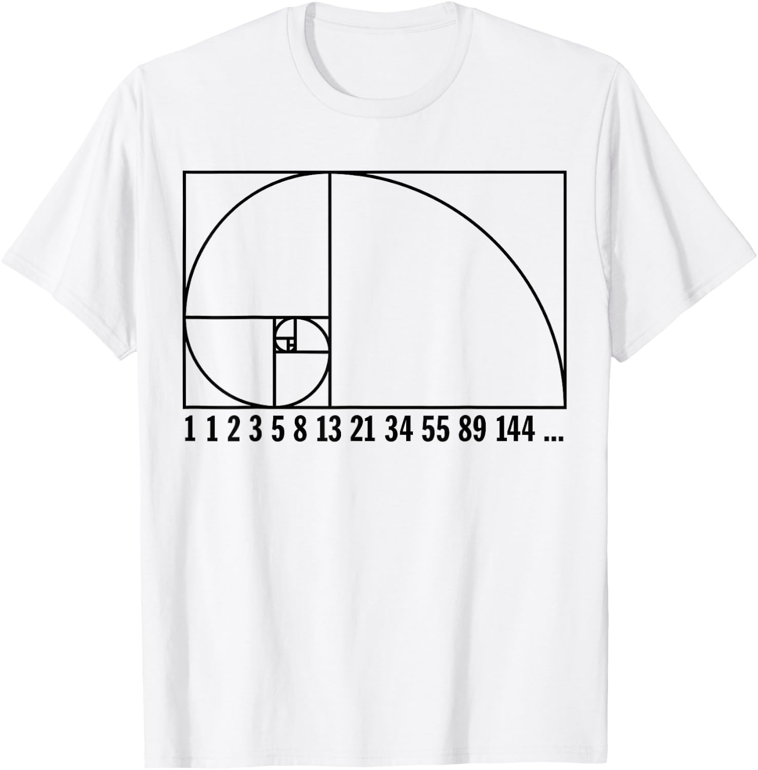 Fibonacci Spiral - Number Sequence black - Science T-Shirt - T-Shirt | White
