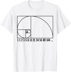 Fibonacci Spiral - Number Sequence black - Science T-Shirt - T-Shirt | White