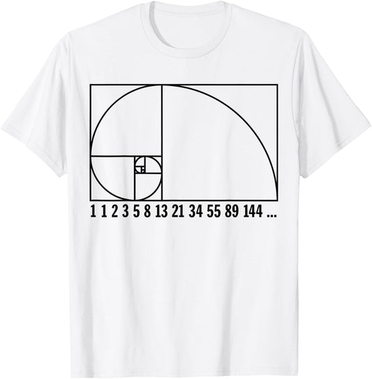 Fibonacci Spiral - Number Sequence black - Science T-Shirt - T-Shirt | White