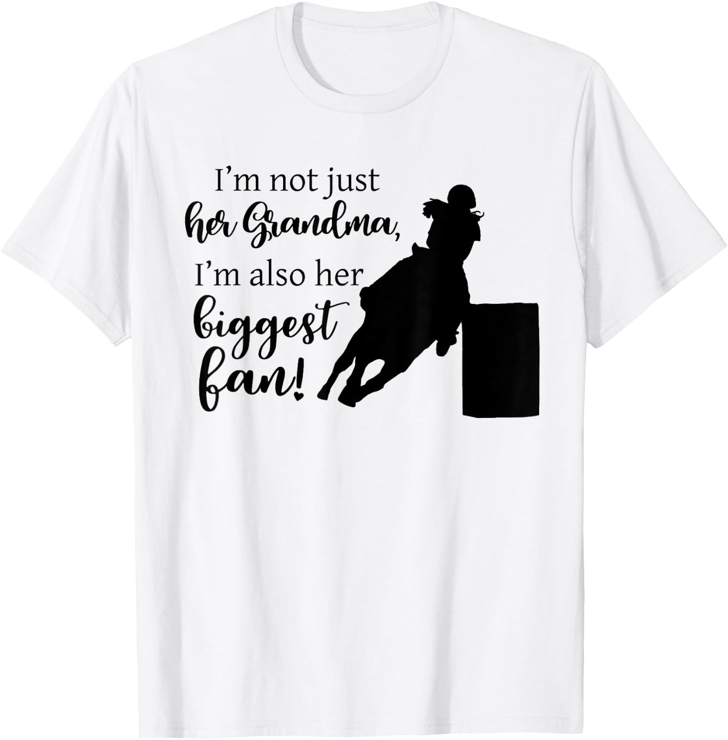 Barrel Racing Grandma T Shirt Cowgirl Horse Riding Racer T-Shirt - T-Shirt | White