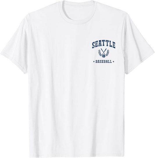 Seattle Baseball Vintage Gameday Retro Baseball Lover T-Shirt - T-Shirt | White