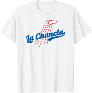 Funny Baseball Mexican Themed Flying La Chancla Flops T-Shirt - T-Shirt | White