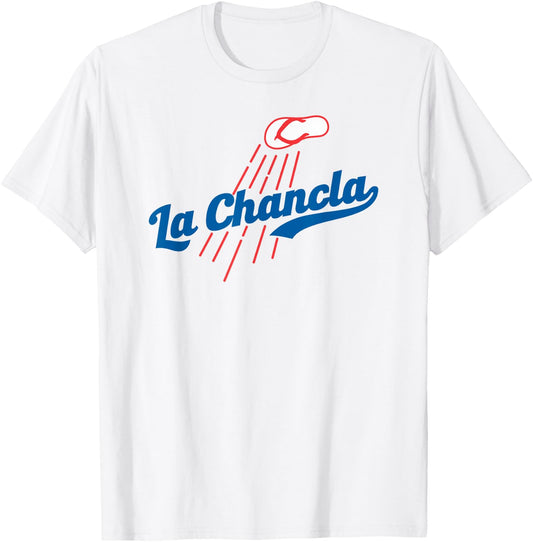 Funny Baseball Mexican Themed Flying La Chancla Flops T-Shirt - T-Shirt | White
