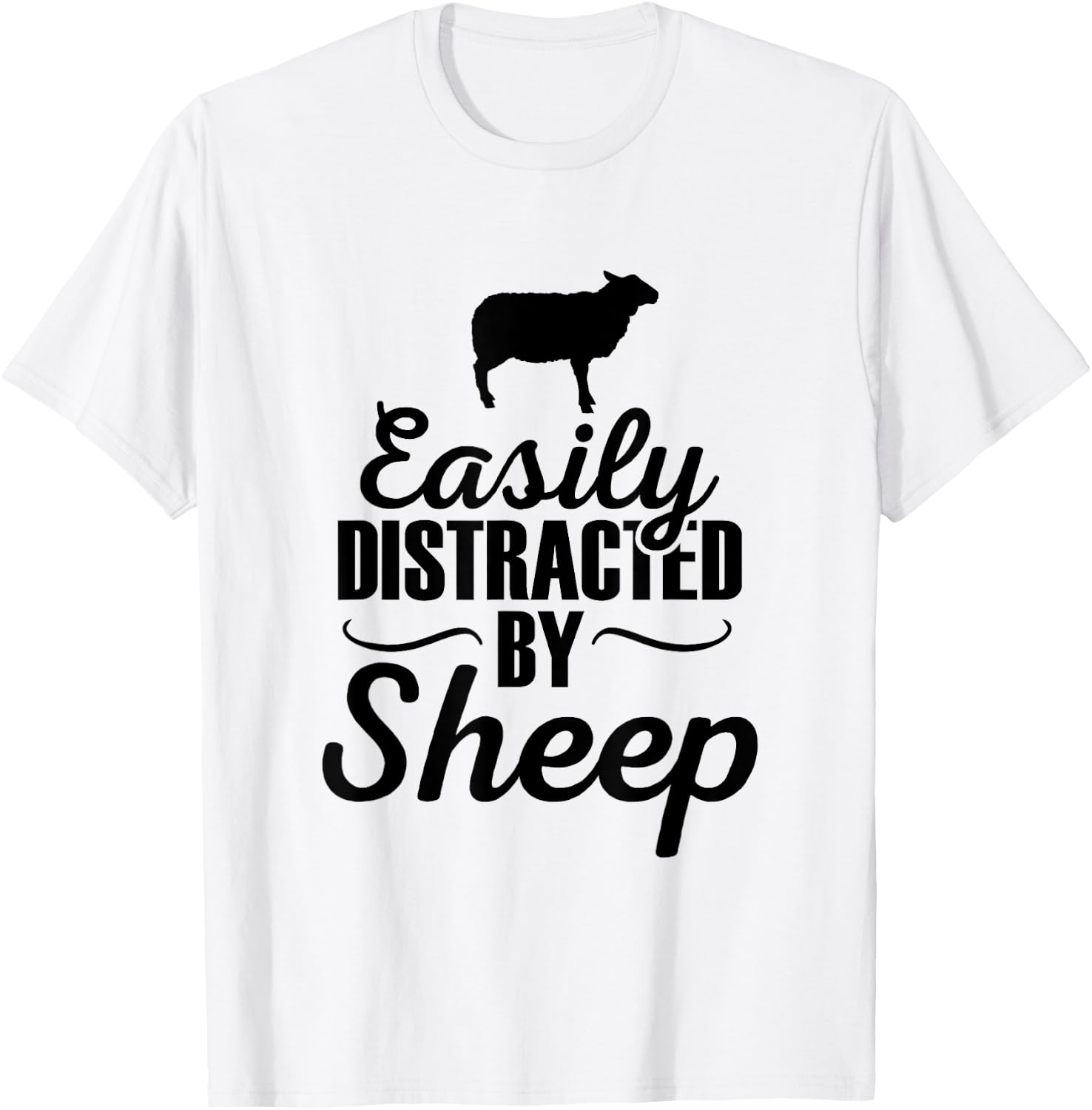 Easily Distracted By Sheep - Sheep Gifts For Sheep Lovers T-Shirt - T-Shirt | White