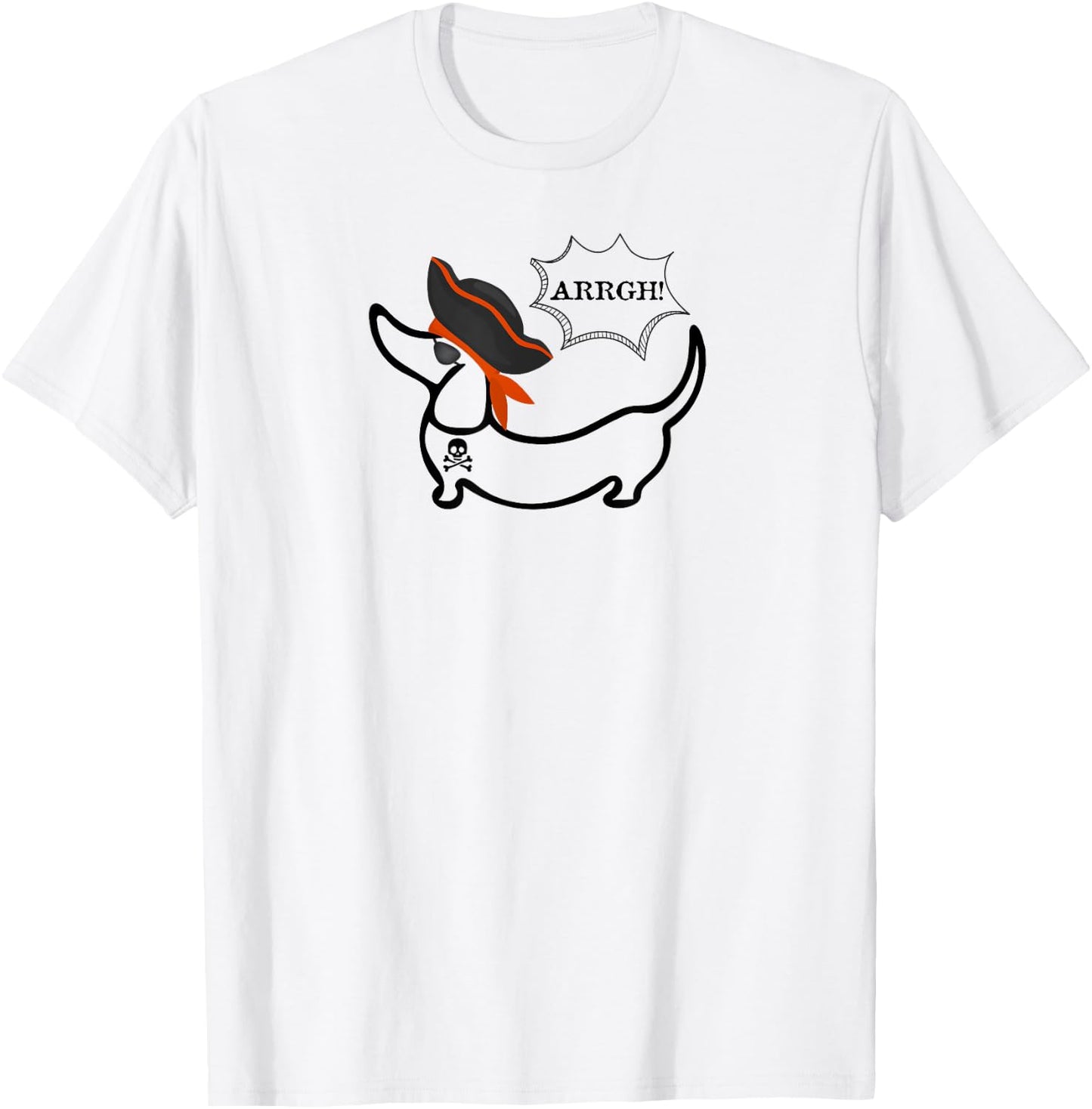 Funny Dachshund Sausage Dog Pirate Women Girls Kids T-Shirt - T-Shirt | White