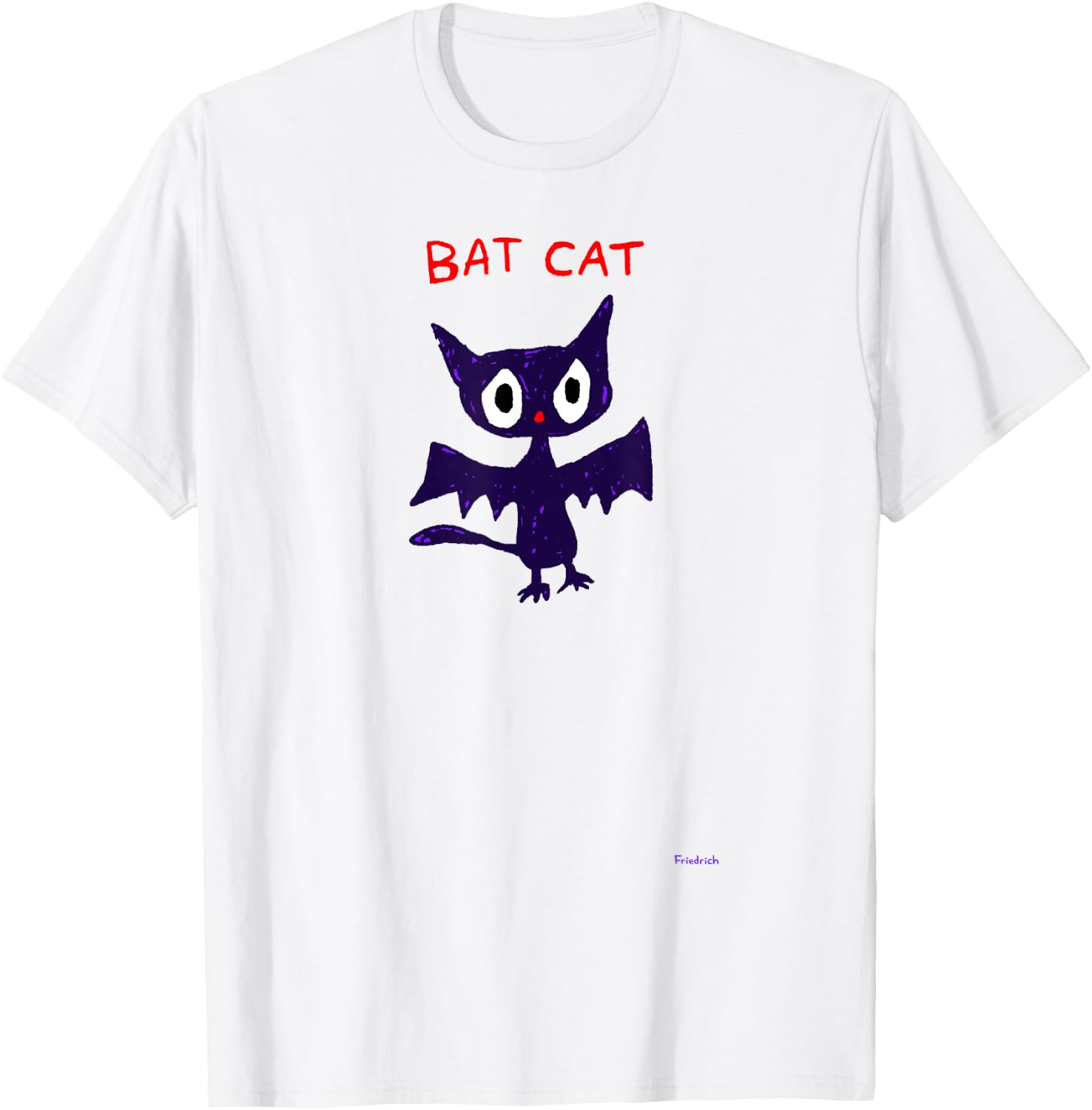 Bat Cat Night Monster T-Shirt - T-Shirt | White