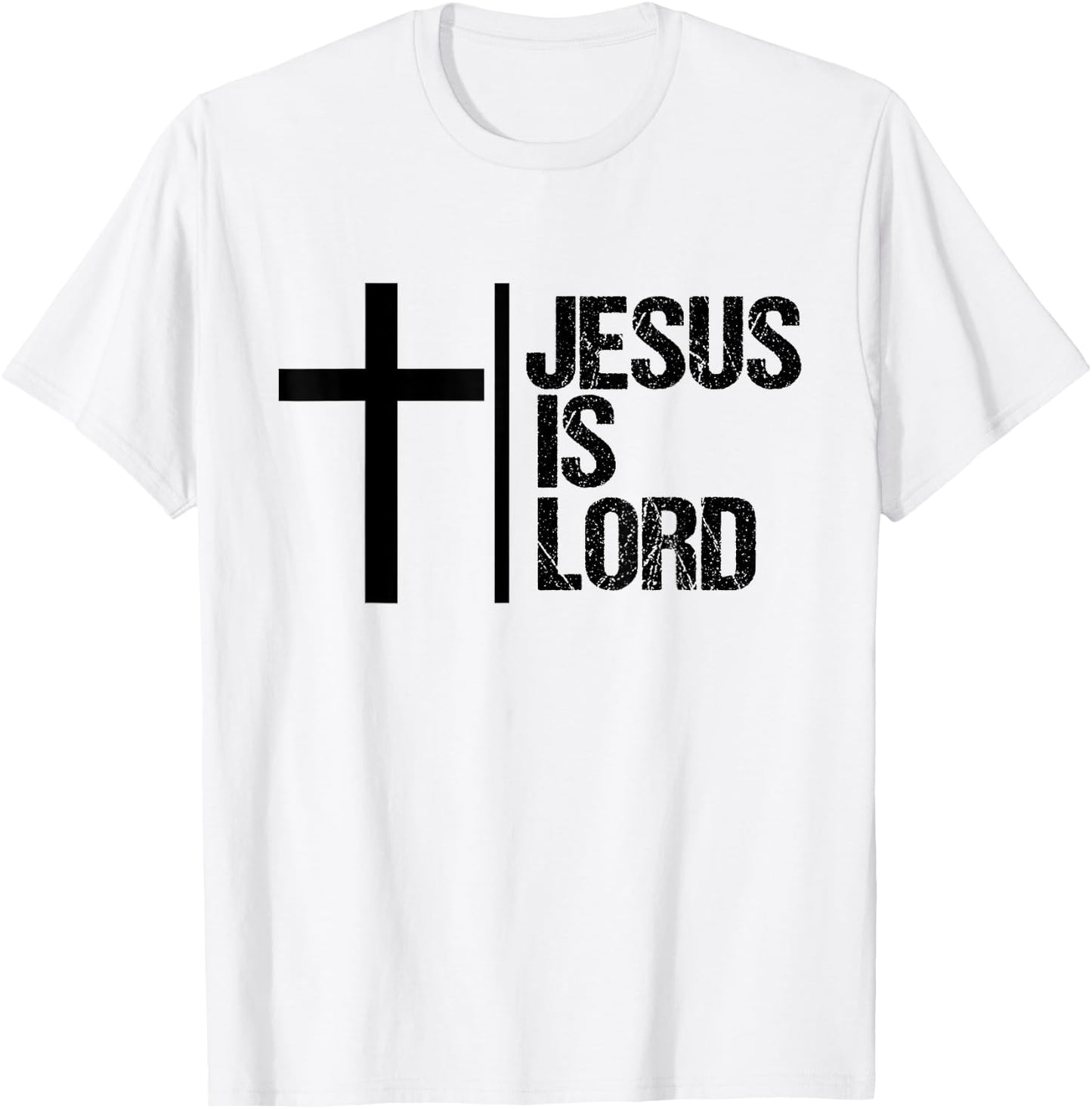 Jesus is Lord Cross Faith Christian Bible God Holy T-Shirt - T-Shirt | White