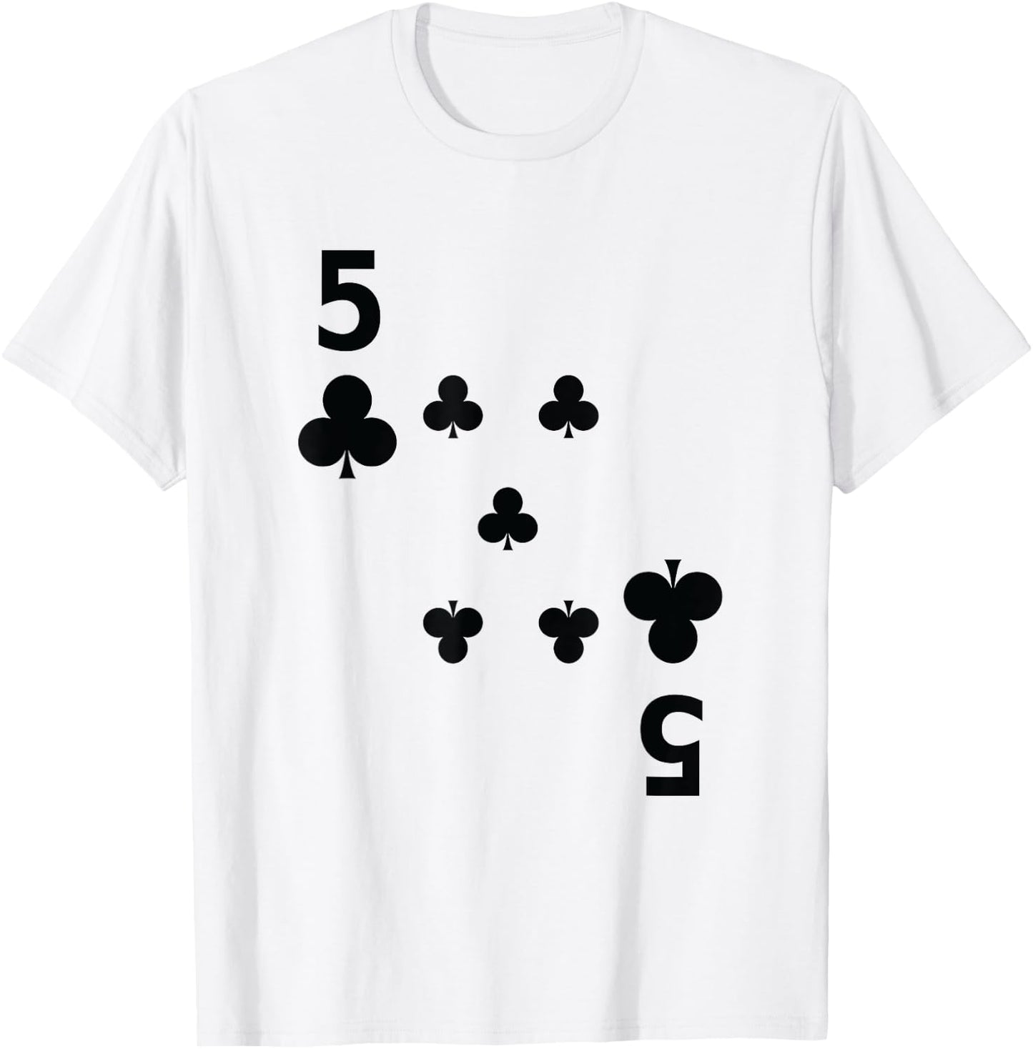 Five of Clubs 5 poker playing card costume shirt T-Shirt - T-Shirt | White